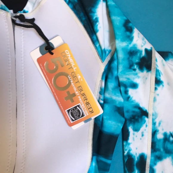 ONeill Australia -Bahia Neo Skins L/S Spring Wetsuit -Sz 4 - White/Turquoise NWT - Picture 3 of 8